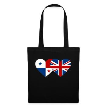 Panama England Flag Heart - Tote Bag - black - Front