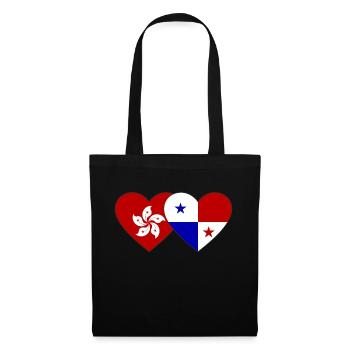 Hong Kong Panama Flagge - Stoffbeutel - Schwarz - Vorne