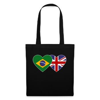 Brazil England Flag Heart - Tote Bag - black - Front