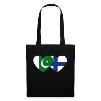 Pakistan Finland Flag Heart - Tote Bag - black - Front