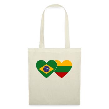 Brazil Lithuania Flag Heart - Tote Bag - nature - Front