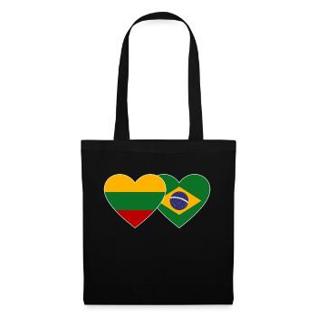 Lituanie Brésil Flag Coeur - Sac en tissu - noir - Devant