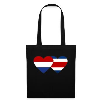 Cœur de drapeau du Costa Rica - Sac en tissu - noir - Devant