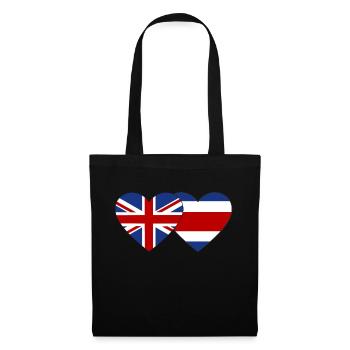 Great Britain Costa Rica Flag Heart - Tote Bag - black - Front