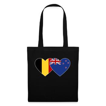 Belgique Nouvelle-Zélande Drapeau Coeur - Sac en tissu - noir - Devant