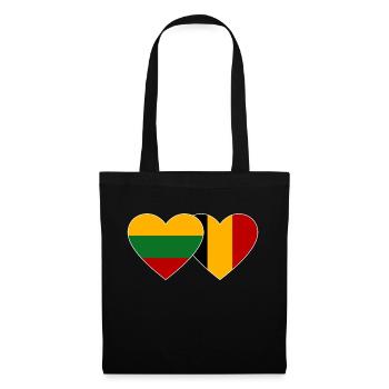 Lituanie Belgique Drapeau Coeur - Sac en tissu - noir - Devant