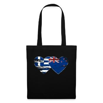 Grèce Drapeau néo-zélandais utilisé - Sac en tissu - noir - Devant