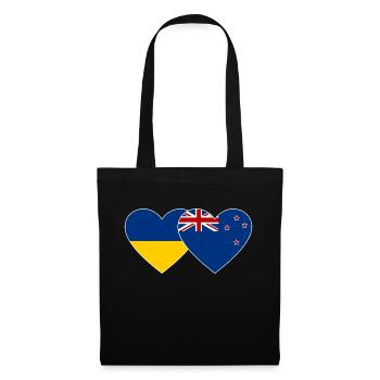 Drapeau de l’Ukraine Nouvelle-Zélande Cœur - Sac en tissu - noir - Devant