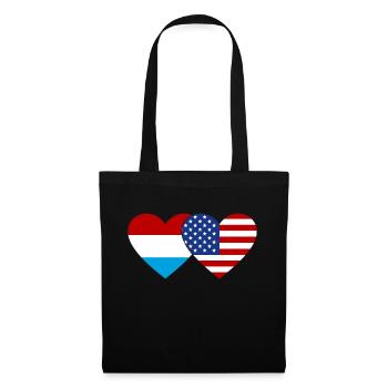 Drapeau du Luxembourg des États-Unis Coeur - Sac en tissu - noir - Devant