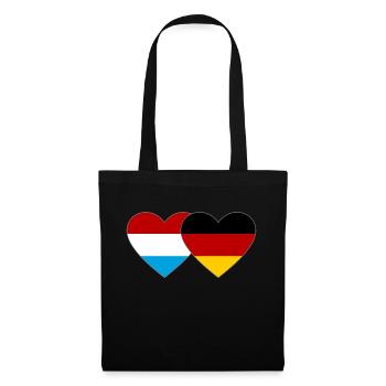 Luxembourg Germany Flag Heart - Tote Bag - black - Front