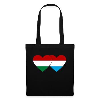 Hungary Luxembourg Flag Heart - Tote Bag - black - Front