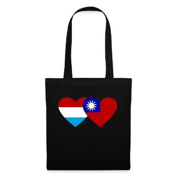 Luxembourg Taiwan Flag Heart - Tote Bag - black - Front