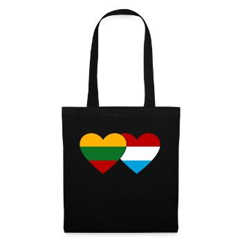 Lithuania Luxembourg Flag Heart - Tote Bag - black - Front