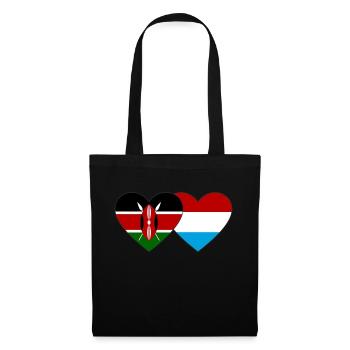 Kenya Luxembourg Flag Heart - Sac en tissu - noir - Devant