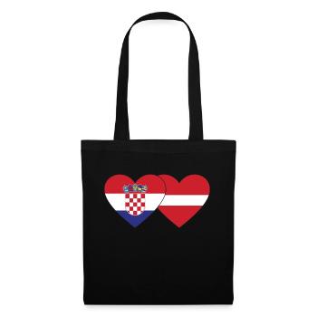 Croatia Latvia Flag Heart - Tote Bag - black - Front