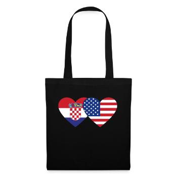 Croatie USA Flag Heart - Sac en tissu - noir - Devant