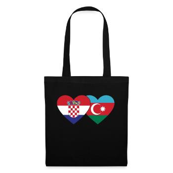Croatia Azerbaijan Flag Heart - Tote Bag - black - Front