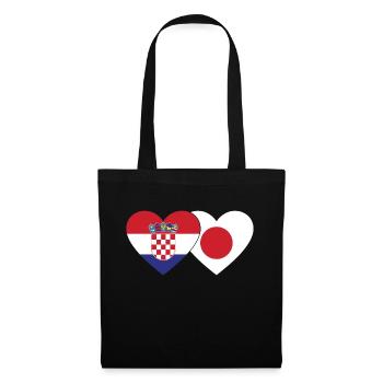Croatia Japan Flag Heart - Tote Bag - black - Front