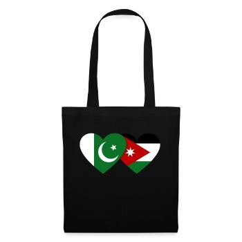 Pakistan Jordan Flag Heart - Tote Bag - black - Front