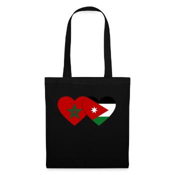 Morocco Jordan Flag Heart - Tote Bag - black - Front