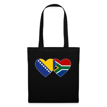 Bosnie Afrique du Sud Drapeau Coeur - Sac en tissu - noir - Devant