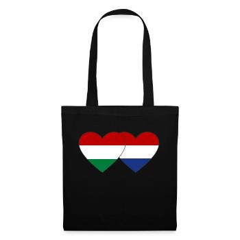 Hongrie Drapeau Hollande Coeur - Sac en tissu - noir - Devant