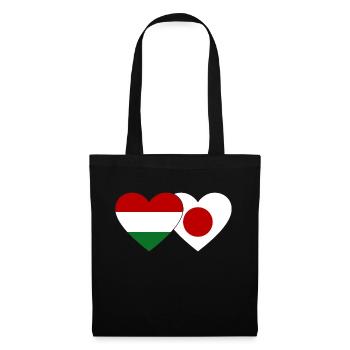 Hungary Japan Flag Heart - Tote Bag - black - Front