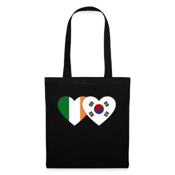 Ireland South Korea Flag Heart - Tote Bag - black - Front