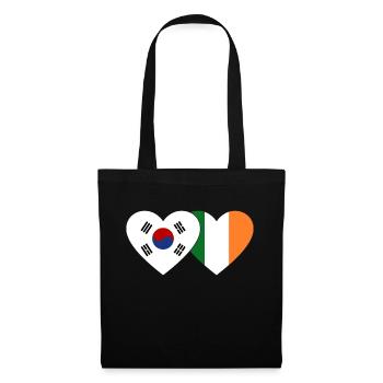 South Korea Ireland Flag Heart - Tote Bag - black - Front