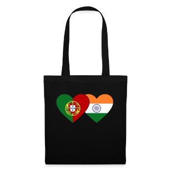Portugal India Flag Heart - Tote Bag - black - Front