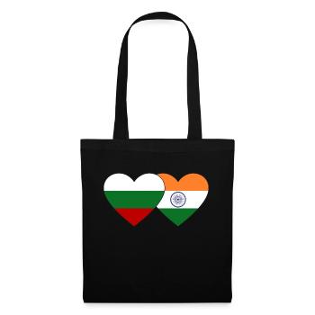 Bulgaria India flag heart - Tote Bag - black - Front