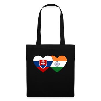 Slovakia India Flag Heart - Tote Bag - black - Front
