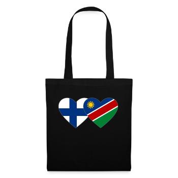 Finland Namibia Flag Heart - Tote Bag - black - Front