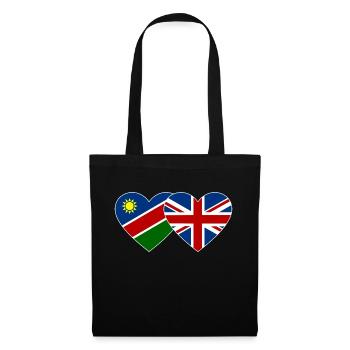 Namibia Großbritannien Flagge Herz - Stoffbeutel - Schwarz - Vorne