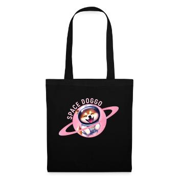 Happy Space Doggo - Süße Gestaltung - Stoffbeutel - Schwarz - Vorne