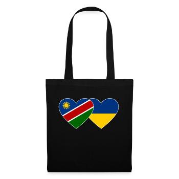 Namibia Ukraine Flagge Herz - Stoffbeutel - Schwarz - Vorne