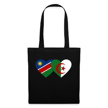 Namibia Algerien Flagge Herz - Stoffbeutel - Schwarz - Vorne