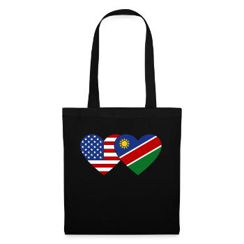 USA Namibia Flag Heart - Tote Bag - black - Front