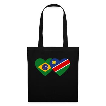 Brazil Namibia Flag Heart - Tote Bag - black - Front