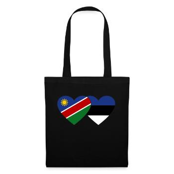 Namibia Estonia Flag Heart - Tote Bag - black - Front
