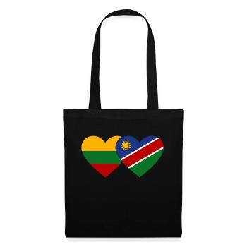 Lithuania Namibia Flag Heart - Tote Bag - black - Front