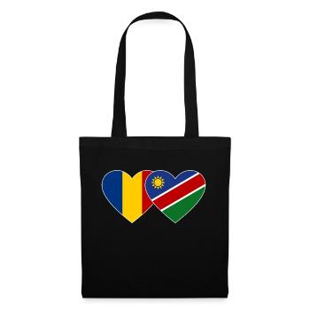 Romania Namibia Flag Heart - Tote Bag - black - Front