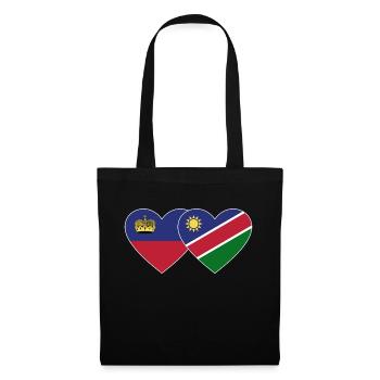Liechtenstein Namibia Flag Heart - Tote Bag - black - Front