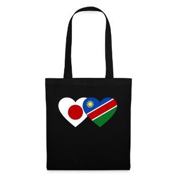 Japan Namibia Flag Heart - Tote Bag - black - Front