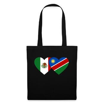 Mexico Namibia Flag Heart - Tote Bag - black - Front