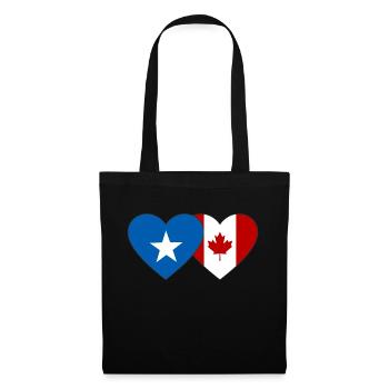 Somalia Canada Flag Heart - Tote Bag - black - Front