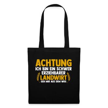 Landwirtschaft Bauer Landwirt - Stoffbeutel - Schwarz - Vorne