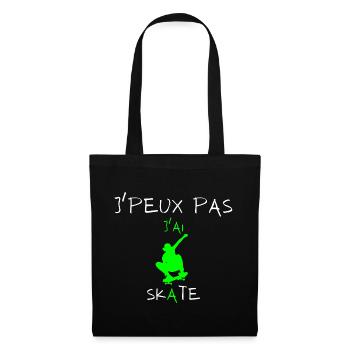 j'peux pas j'ai skate - Sac en tissu - noir - Devant