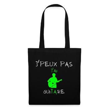 j'peux pas j'ai guitare - Sac en tissu - noir - Devant