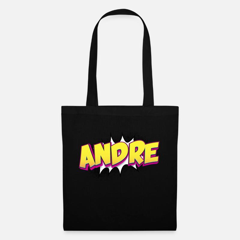 Andre Benutzerdefinierter Name Comic-Stil Pop-Art, Andre - Stoffbeutel - Schwarz